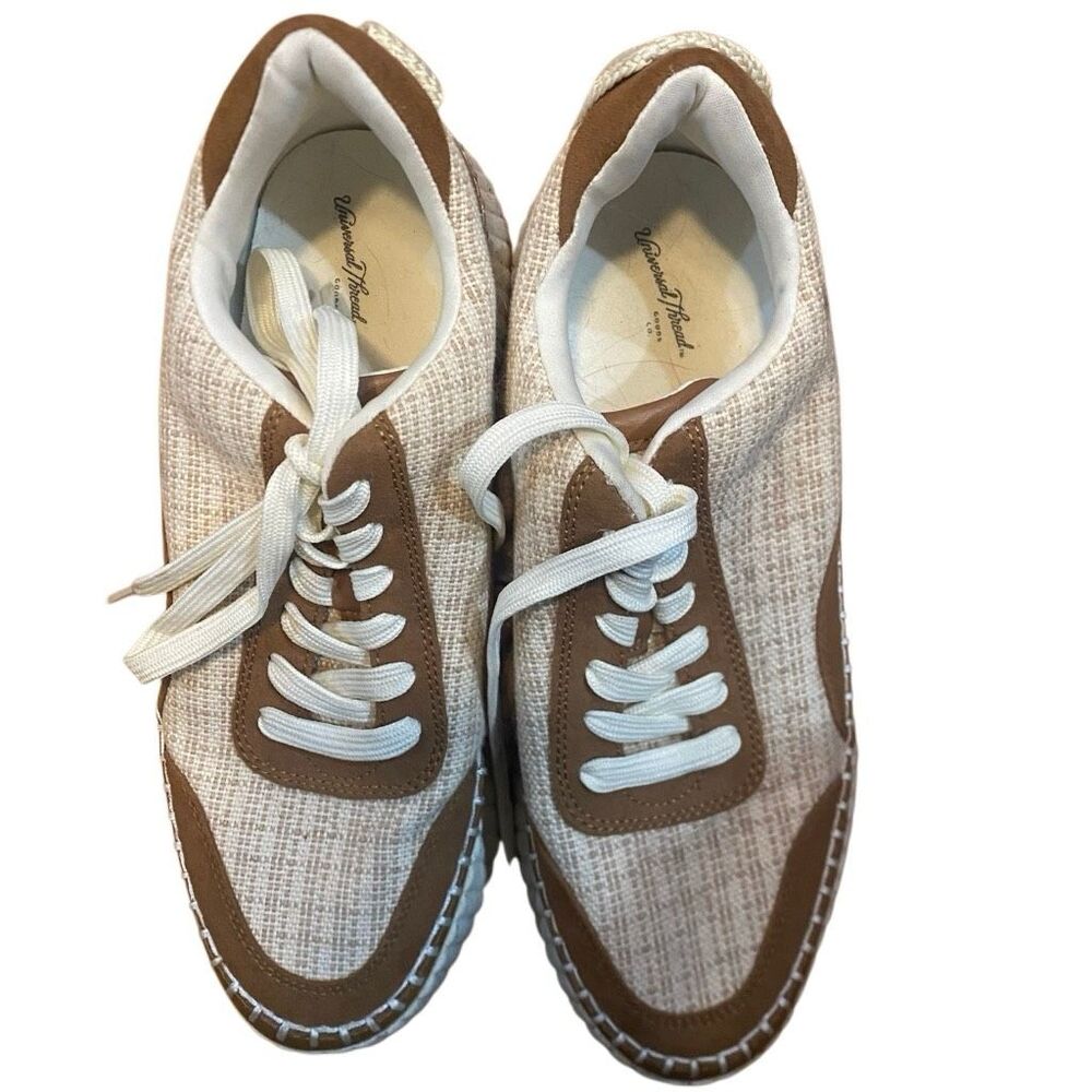 Universal Thread Size 9 Canvas Platform Shoes Bro… - image 2